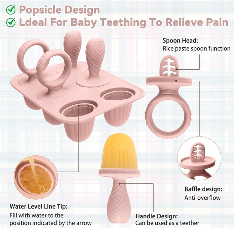 mislili Silicone Baby Popsicle Molds with Sticks, Mini Popsicles Molds for Babies Breastmilk Popsicle Molds for Teething Relief, Frozen Treats Maker Popsicle Maker Ice Pop Mold for Toddlers Kids - Image 4