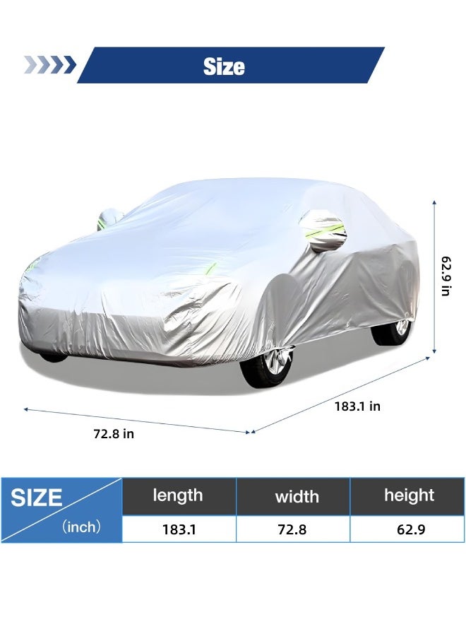 CHHQLZS Car Cover with Reflective Strips – UV Protection, Windproof, and Dustproof Full Car Cover for Indoor and Outdoor Use, Fits Sedans, SUVs, and Trucks  - Image 2