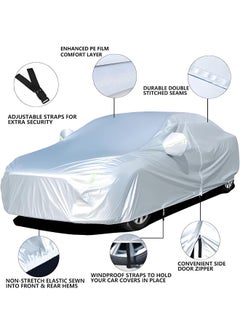 CHHQLZS Car Cover with Reflective Strips – UV Protection, Windproof, and Dustproof Full Car Cover for Indoor and Outdoor Use, Fits Sedans, SUVs, and Trucks  - Image 4