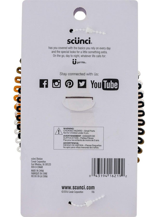 سكانشي أمشاط شعر سكونشي إيفورتليس بيوتي ستريتش. ألوان سلحفاة، أبيض معتم، وأسود. عبوة من 3 قطع. - Image 4