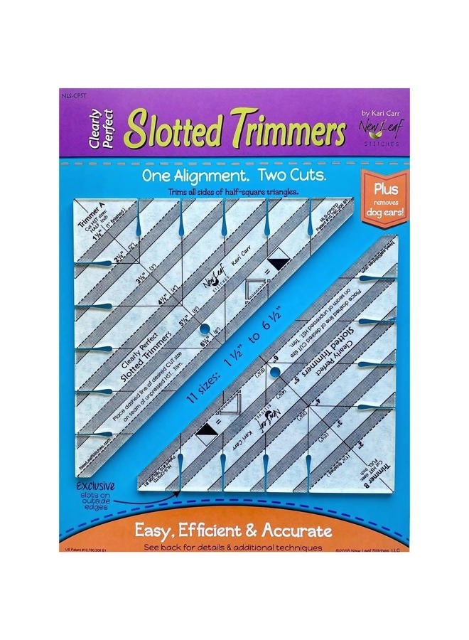 New Leaf Stitches Clearly Perfect Slotted Trimmers - Quilting Tool for Fabric Cutting - Quilting Template and Stencil - Image 1