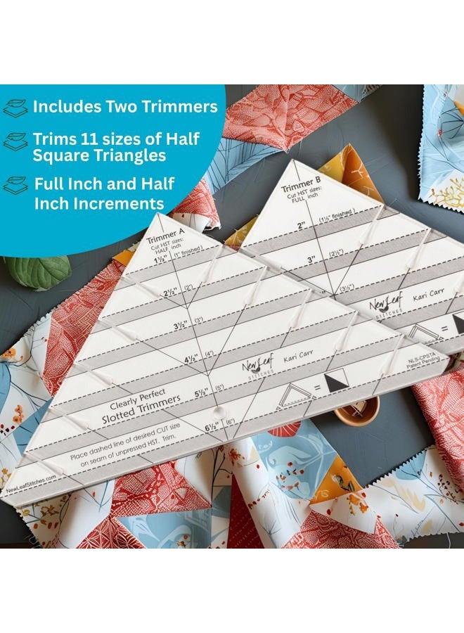New Leaf Stitches Clearly Perfect Slotted Trimmers - Quilting Tool for Fabric Cutting - Quilting Template and Stencil - Image 3