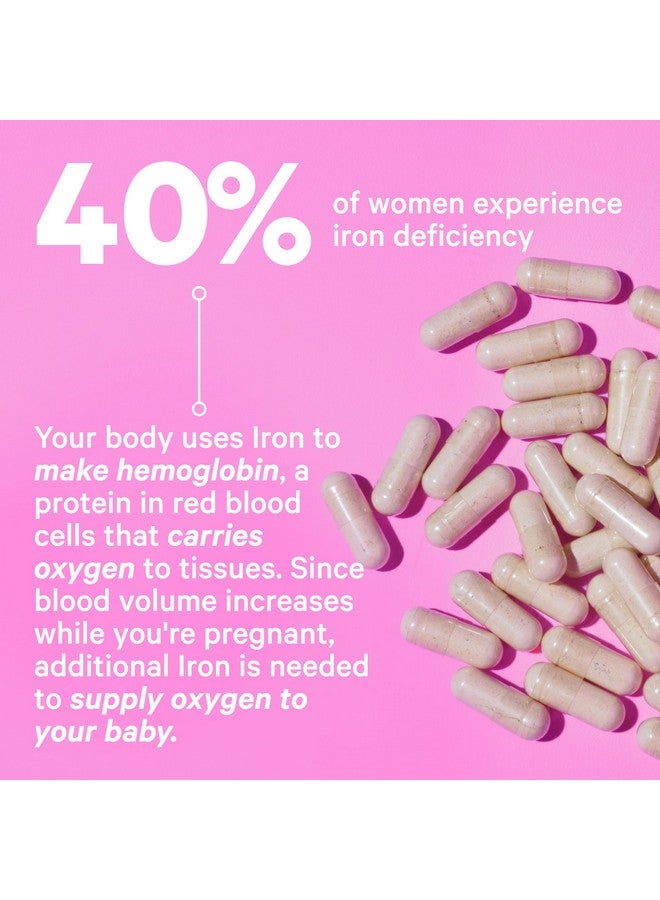 Pink Stork مكمل الحديد قبل الولادة من بينك ستورك للنساء - 18 ملغ حديد غير مسبب للإمساك وفيتامين C للحمل، ما بعد الولادة، والرضاعة الطبيعية - التركيز، التعب، وإنتاج خلايا الدم - إمداد لمدة 4 أشهر - Image 5