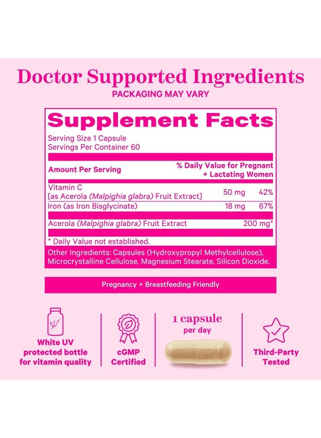 Pink Stork مكمل الحديد قبل الولادة من بينك ستورك للنساء - 18 ملغ حديد غير مسبب للإمساك وفيتامين C للحمل، ما بعد الولادة، والرضاعة الطبيعية - التركيز، التعب، وإنتاج خلايا الدم - إمداد لمدة 4 أشهر - Image 4