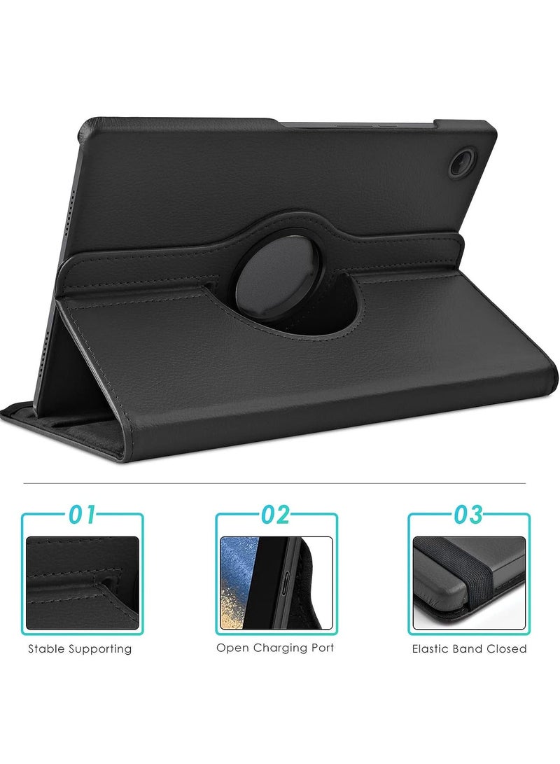 MUNTAQI Case Compatible with Galaxy Tab A8 10.5" Case (SM-X200/X205/X207), Galaxy Tab A8 Case 10.5 inch,Auto Sleep/Wake 360° Rotating Stand Folio Leather Case for Tab A8 2022 (Black) - Image 4