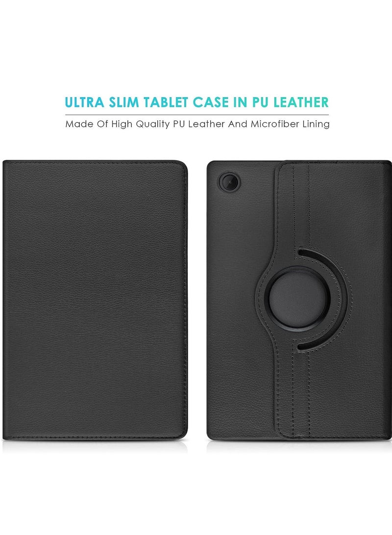 MUNTAQI Case Compatible with Galaxy Tab A8 10.5" Case (SM-X200/X205/X207), Galaxy Tab A8 Case 10.5 inch,Auto Sleep/Wake 360° Rotating Stand Folio Leather Case for Tab A8 2022 (Black) - Image 2
