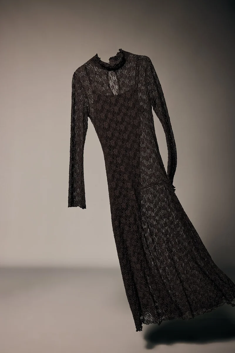Defacto  A Cut Crew Neck Lace Midi Dress for Women | Best Price UAE