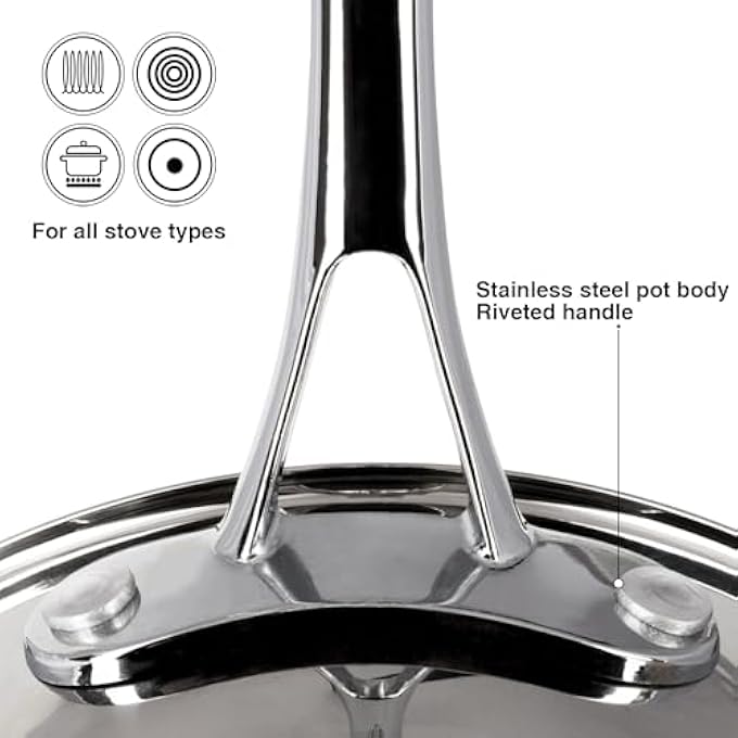 فيسمان قدر سعة 24 لترًا مع علامة قياس، قدر من الفولاذ المقاوم للصدأ 18 × 9 سم، سلسلة فيليس 1810، قاعدة حثية من الفولاذ 304، متوافق مع جميع أنواع المواقد - Image 3