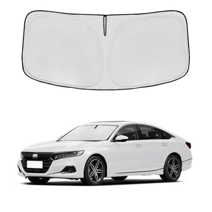AuyNeas For Honda Accord 2018-2022 Windshield Sun Shade Front Window Shade Custom Fit Accord Accessories Sun Visor Foldable Shade Blocks Uv Rays Summer Must Have Car Accessories - Image 4