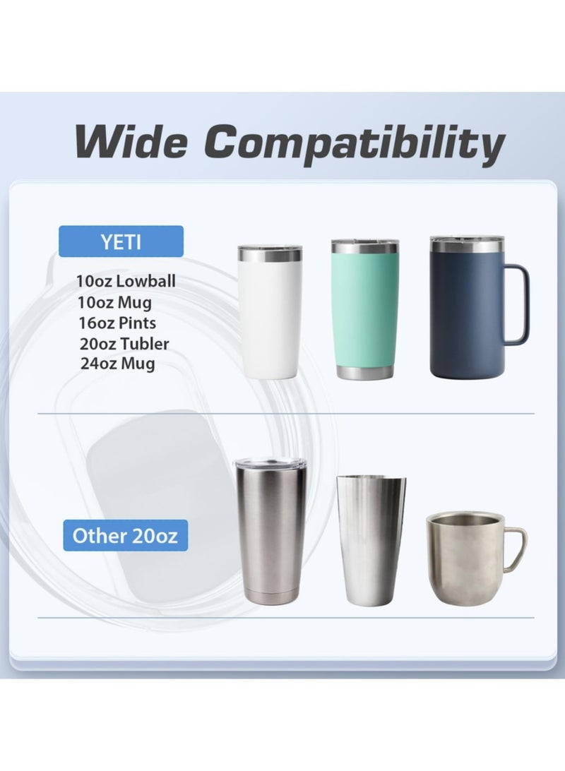 Reema Tumbler Lids for Yeti,20 oz Magnetic Replacement Covers for 20 oz Tumbler, 16 oz Pints, 10/24 oz Mug, 10 oz Lowball, for Ozark Trail, Old Style Rtic  - Image 4