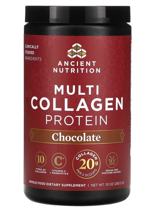 Ancient Nutrition بروتين الكولاجين المتعدد بالشوكولاتة 10 أونصات (283.2 جرام)