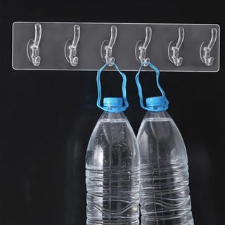 HEMIZA Self Adhesive 6 Hook Sticker Strip for Wall Hanging MultiPurpose Item Heavy Duty Sticky Hooks for Hanging Reusable Waterproof Transparent Set fo 2 Heavy Sticker Hook - pzsku/ZB6D14B8CEE16D1854B95Z/45/1748264973/cf365293-ec29-4850-ba65-660eb39df9e3