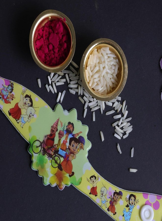 OAFISH Handicraft Storerom presents Kid's Rakhi for Brother on Raksha Bandhan gifting (yellow color Bhem and Chutki Rakhi) - Image 3