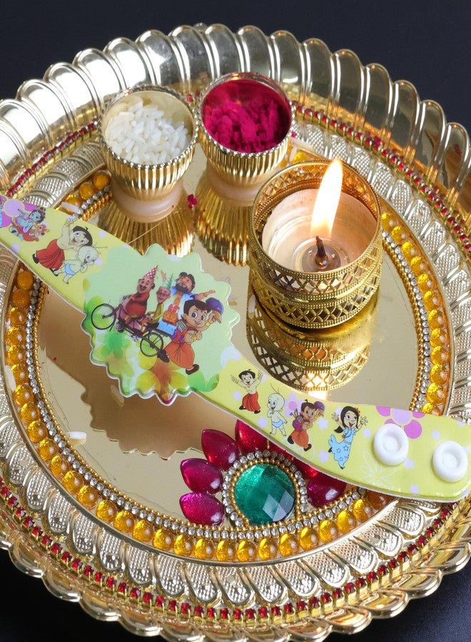 OAFISH Handicraft Storerom presents Kid's Rakhi for Brother on Raksha Bandhan gifting (yellow color Bhem and Chutki Rakhi) - Image 4