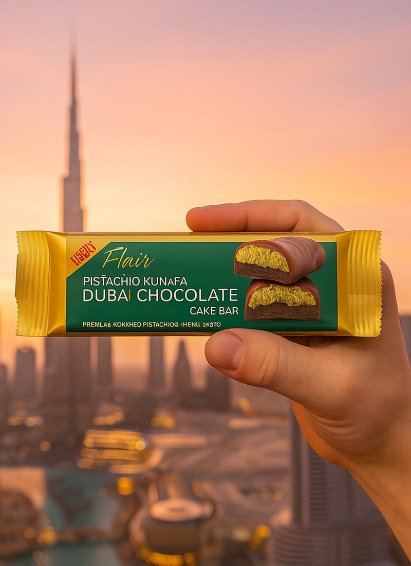 Flair Pistachio Kunafa Dubai Chocolate Cake Bar 55g - Image 3