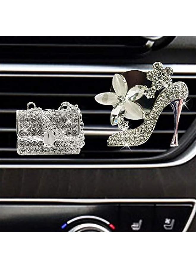 Generic Jsacemxi Crystal High Heel Shoe & Magic Bag Car Air Vent Clip Charm Bling sparkly bedazzled rhinestone Car Interior Bling Accessories Decoration Charm For girls - Image 4