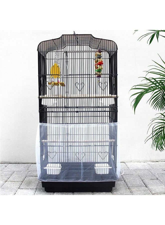 Generic Birdcage Cover Net, Adjustable Bird Cage Seed Catcher, Gauze Bird Cage Cover, Prevent Scatter and Mess, Birdcage Accessories Mesh Net Cover for Parrot Lovebirds Finches, White  - Image 5