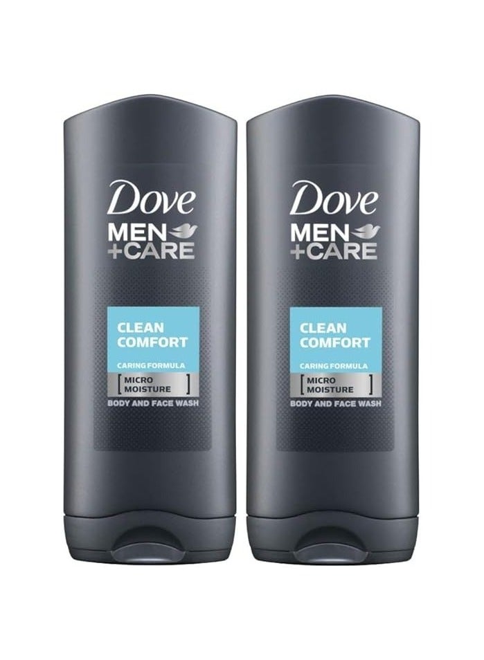 دوف غسول الجسم والوجه من دوف للرجال، مرطب ونظيف ومريح، 250 مل (8.5 أونصة سائلة)، مجموعة قيمة - عبوة من قطعتين