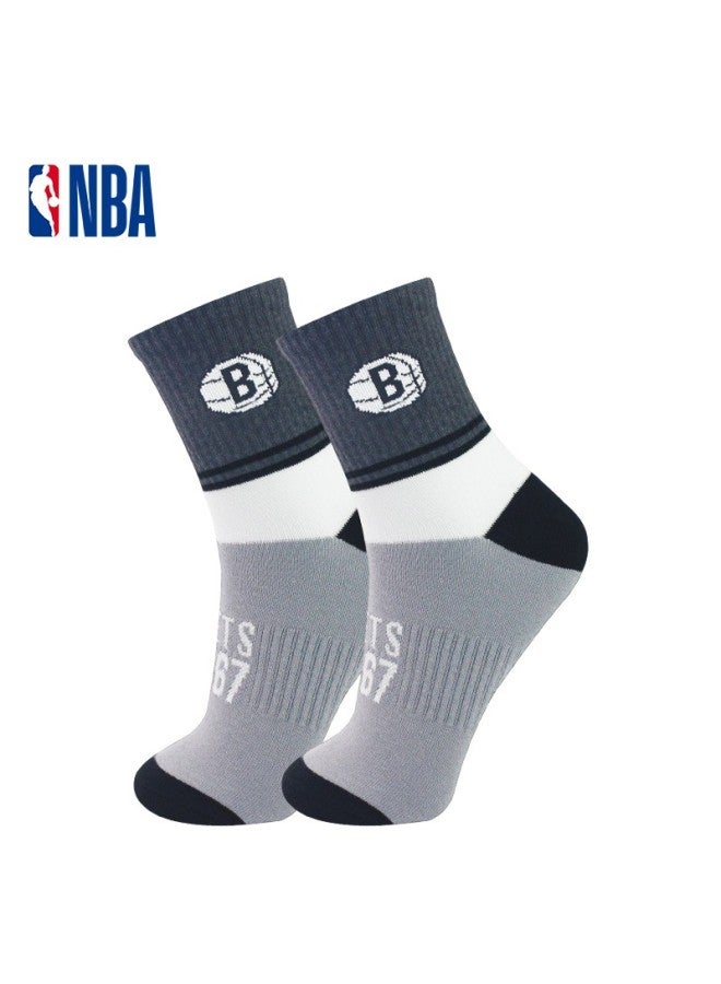 Nba Men's Socks, Fashionable Casual Sports Cotton Socks, Mid-calf, Sweat-absorbing, Breathable, Training Basketball Sports Socks, 3 Pairs Per Pack - Image 2