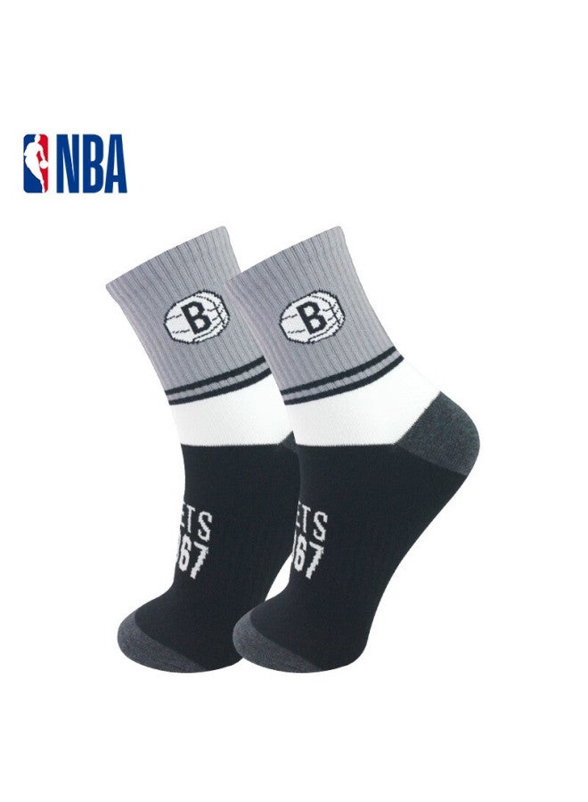 Nba Men's Socks, Fashionable Casual Sports Cotton Socks, Mid-calf, Sweat-absorbing, Breathable, Training Basketball Sports Socks, 3 Pairs Per Pack - Image 3