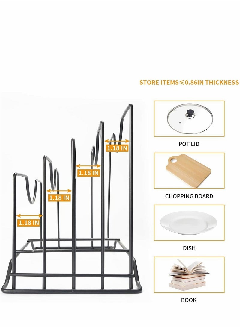 Y&D Pot Lid Holder, Expandable and Pan Organizers Rack Cover Cabinet Pantry Holder Organizer, Multifunctional Kitchen Cookware Chopping Board Organizer Storage  - Image 4