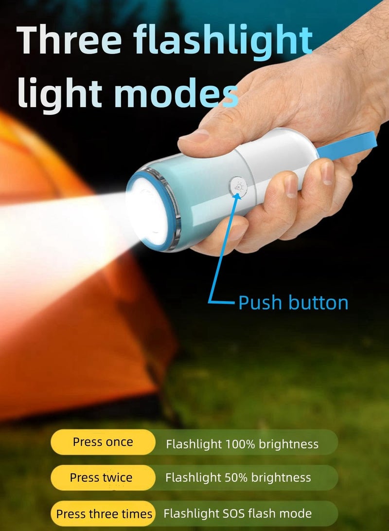 SYOSI Camping Flashlight, Mini Camping Lantern, Rechargeable LED Flashlight, Multifunctional Flashlight with Night Light/SOS Light/Camping Light/RGB Light, for Hiking/Camping/Emergency/Home - Image 4