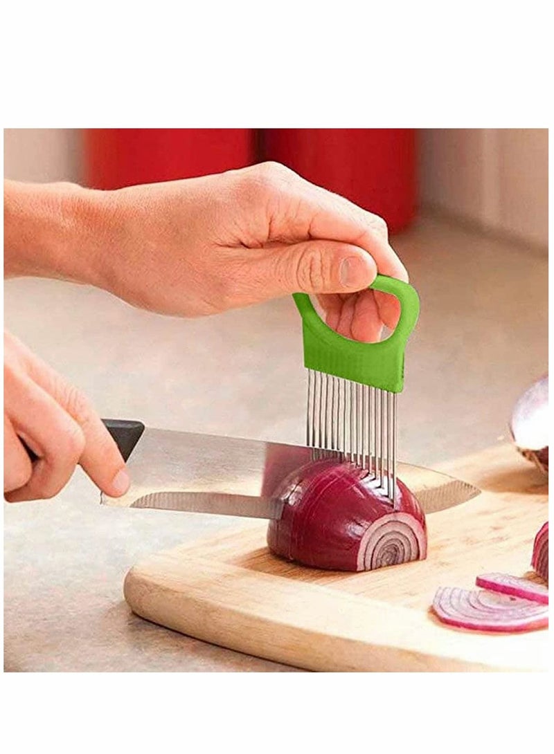 KASTWAVE Kitchen Cutting Tools Slicer Tomato Onion Vegetables Slicer Cutting Aid Holder Guide Slicing Cutter Safe Fork Kitchen Gadget Accessories - Image 3