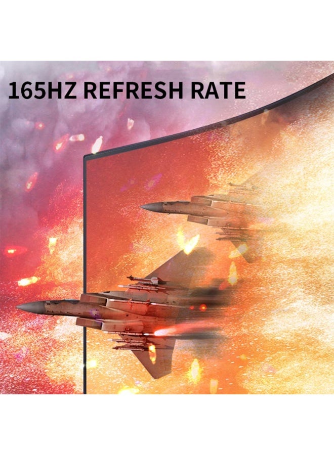 23.8" Curved Gaming Monitor 165Hz 1920 * 1080p 1ms Freesync Computer Monitor with LED Axe Backlit, 1800R Curved Screen, Built-in Speaker, RGB Backlight, HDMI, DP, USB - Image 3