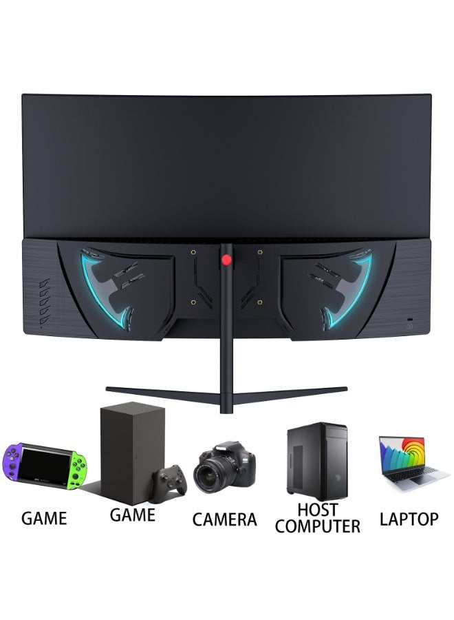 23.8" Curved Gaming Monitor 165Hz 1920 * 1080p 1ms Freesync Computer Monitor with LED Axe Backlit, 1800R Curved Screen, Built-in Speaker, RGB Backlight, HDMI, DP, USB - Image 4