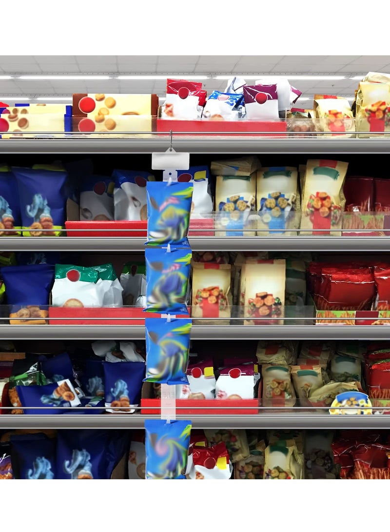 12-Piece Hanging Merchandise Strips with Hooks and Label Header for Retail Store Display - Clip-On Display Clips for Organized Product Presentation - Image 2