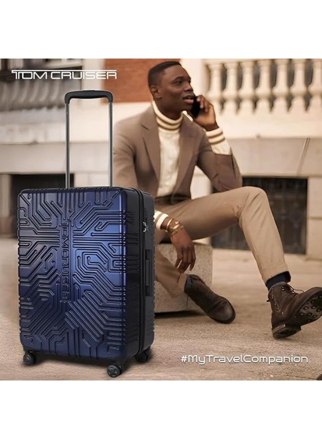 Tom Cruiser Matrix 24” Hard Shell Travel Trolley Suitcase with 360° Spinner Wheels, Lightweight, Durable and Stylish – Blue - Image 5