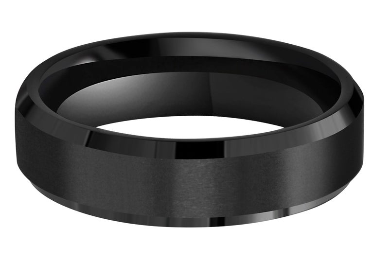 CROWNAL 6mm 8mm 10mm Black Tungsten Wedding Band Ring Men Women Matte Finish Beveled Edges Comfort Fit Size 5 To 17 (6mm,15.5) - Image 2