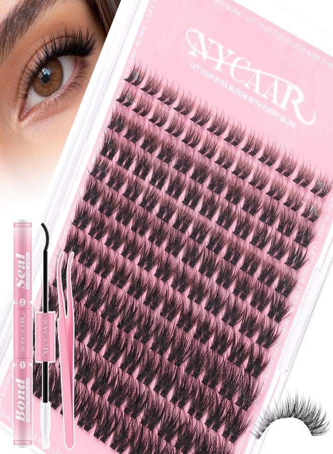 NYCAAR Lash Clusters Kit Natural Eyelash Clusters with Bond Seal and Tweezer 144pcs Wispy Lash Extensions Kit C Curl Invisible Band 8-16mm Short False Eyelashes for Beginner Friendly Lashes Kit - Image 1