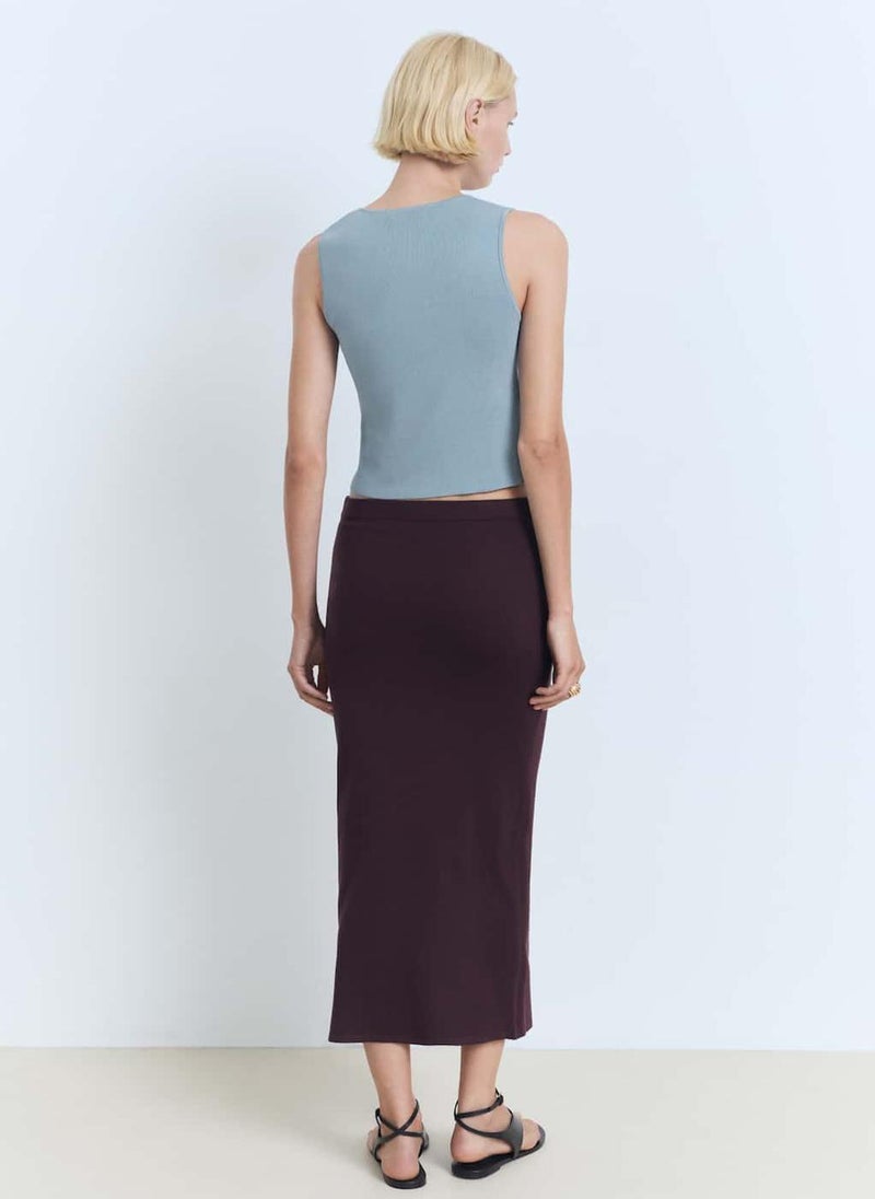 MANGO Low-Cut Knit Crop Top  - Image 2