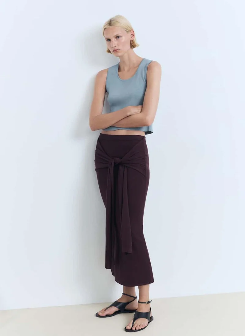 MANGO Low-Cut Knit Crop Top