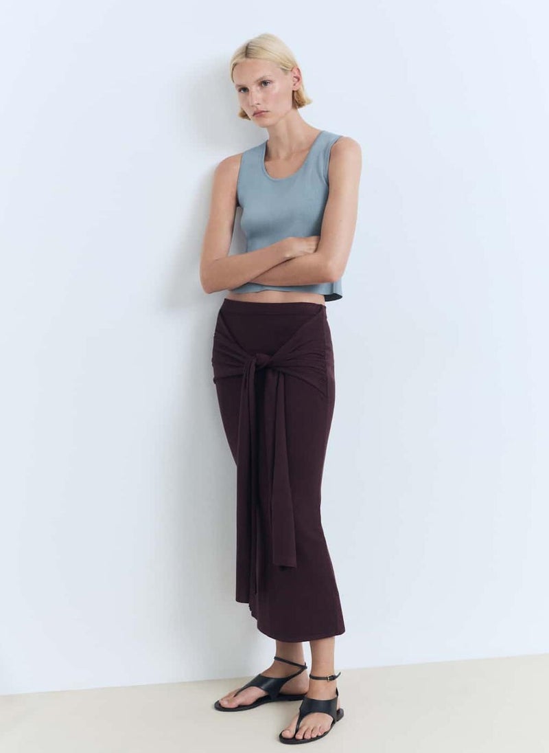 MANGO Low-Cut Knit Crop Top  - Image 5