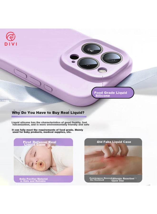 Divi Iphone 13 Case, Liquid Silicone Skin-friendly Full Camera Protection, Ultra-thin Shockproof Anti-scratch Case For Men And Women, Purple - Image 3