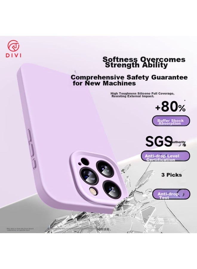 Divi Iphone 13 Case, Liquid Silicone Skin-friendly Full Camera Protection, Ultra-thin Shockproof Anti-scratch Case For Men And Women, Purple - Image 5