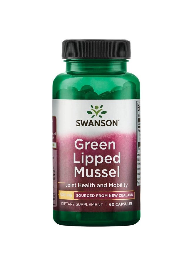 SWANSON Green Lipped Mussel (Freeze Dried) New Zealand Joint Health Supplement 500 Mg 60 Capsules - Image 2