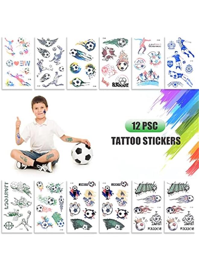 RYNX 87  Football Party Favors for Kids Boys Girls Birthday  Includes Key Rings Wristbands Tattoos Whistles Balloons  Bags Winner Medals  Football Party Bags Fillers Supplies - Image 2
