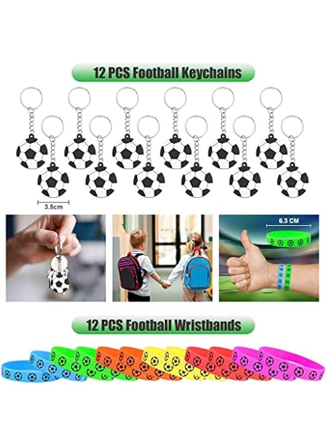 RYNX 87  Football Party Favors for Kids Boys Girls Birthday  Includes Key Rings Wristbands Tattoos Whistles Balloons  Bags Winner Medals  Football Party Bags Fillers Supplies - Image 3