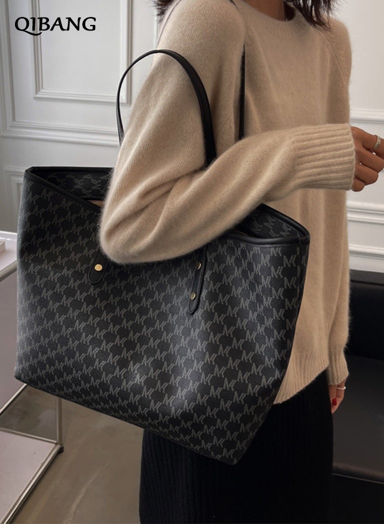 QIBANG 2026 Tote Bag for Women Stylish Handbag Faux Leather Shoulder Bag for Work School Dating - Image 3