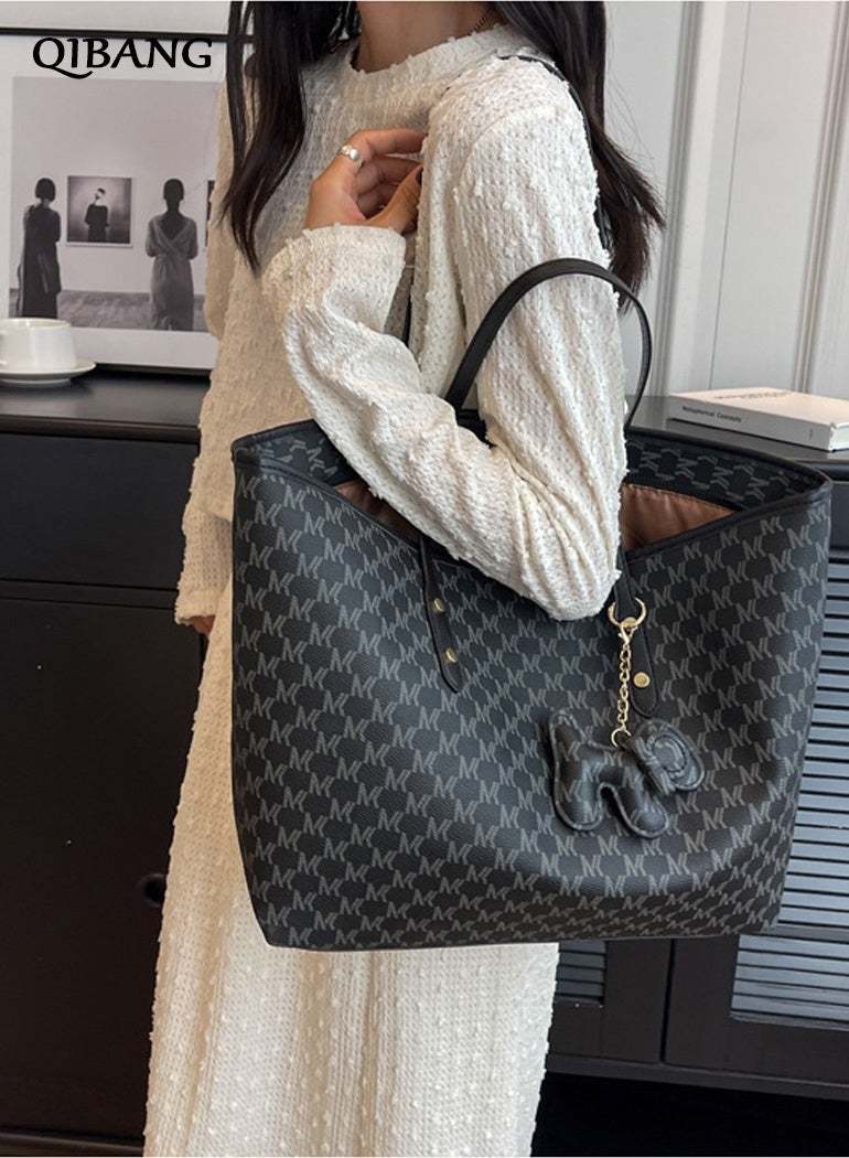 QIBANG 2026 Tote Bag for Women Stylish Handbag Faux Leather Shoulder Bag for Work School Dating - Image 2