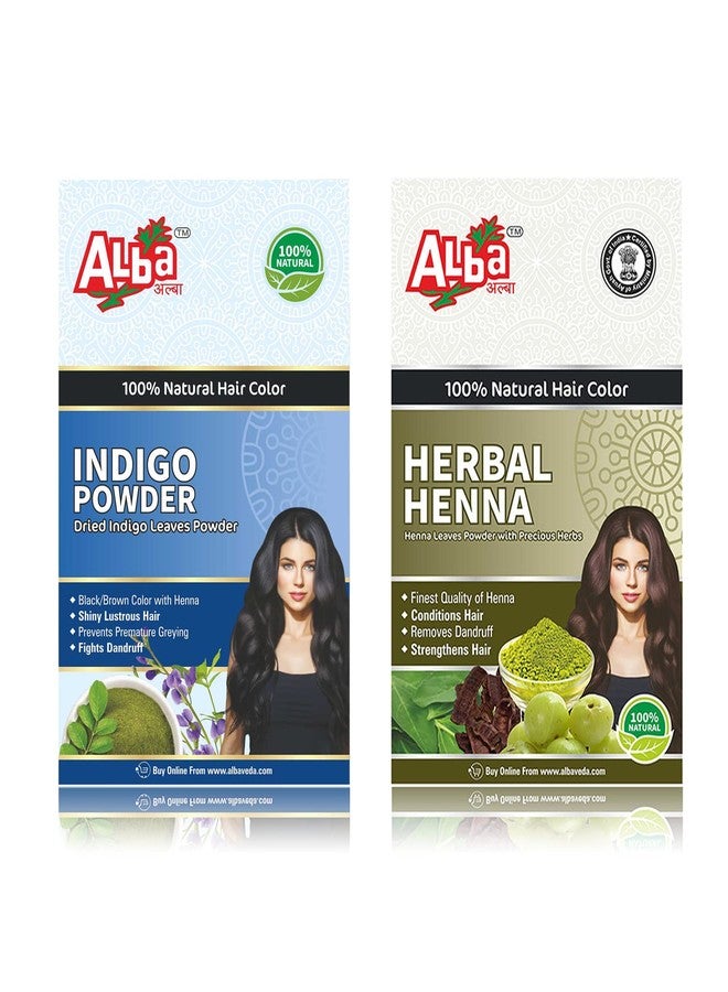 Alba Indigo Powder 100g and Alba Herbal Henna 200g (Combo Pack) - Image 1