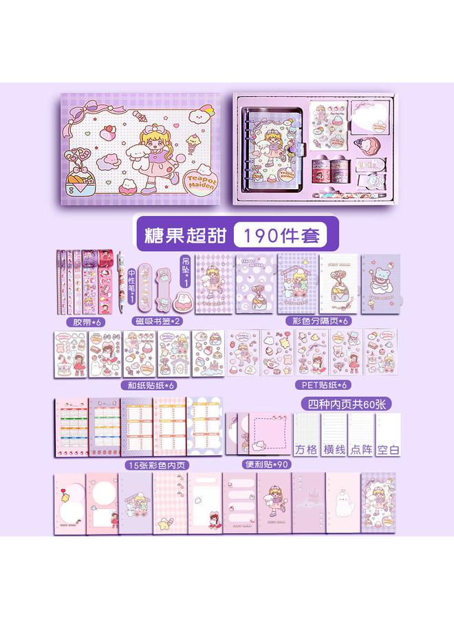 Bluejw Net Red Hand Ledger Suit Cute Girl Diary Walking Stick Material Tool Material Tape Sticker Gift Box To Zhe - Image 1