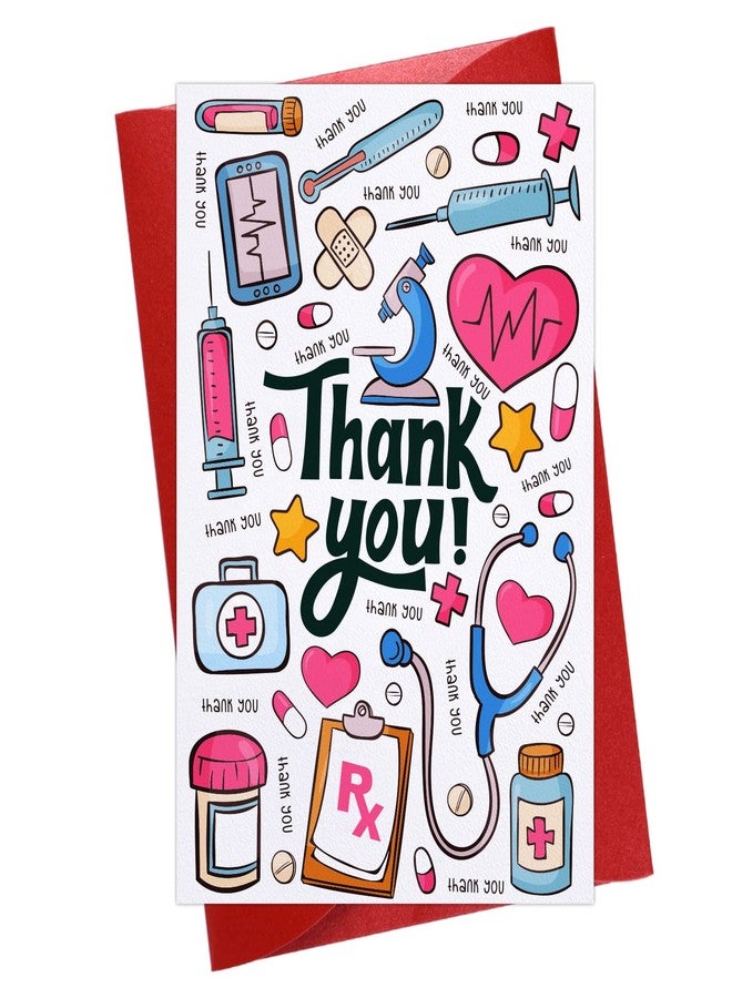 FLYAB Nurse Thank You Card - Nurses Day Card with Envelope Graduation Gift for EMTs Essential Medical Staff Nurses Doctor Medical Healthcare Workers - Image 1