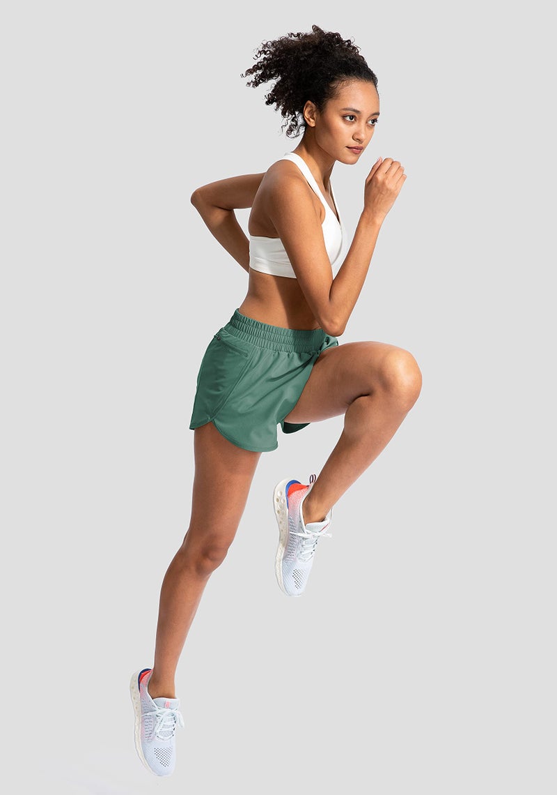 Soothfeel Womens Running Shorts with Zipper Pockets High Waisted Athletic Gym Workout Shorts for Women with Liner - Image 5