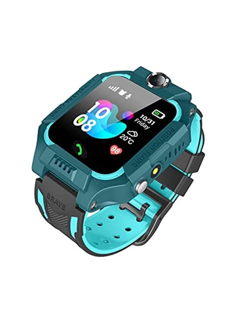 ساعة ذكية مقاومة للماء C002 للأطفال ساعة ذكية IP67 شاشة لمس مقاومة للماء 1.44 بوصة مع منبه لألعاب المكالمات وموسيقى فيديو أخضر