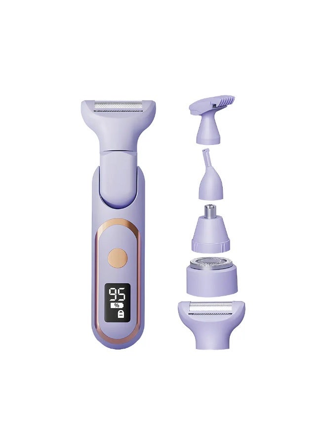 AirYoung Multifunctional 5 in 1 Electric Shaver Set Electric with Digital Display Epilator Hair Removal Eyebrow Trimmer for Women Facial Hair Razor - Image 1