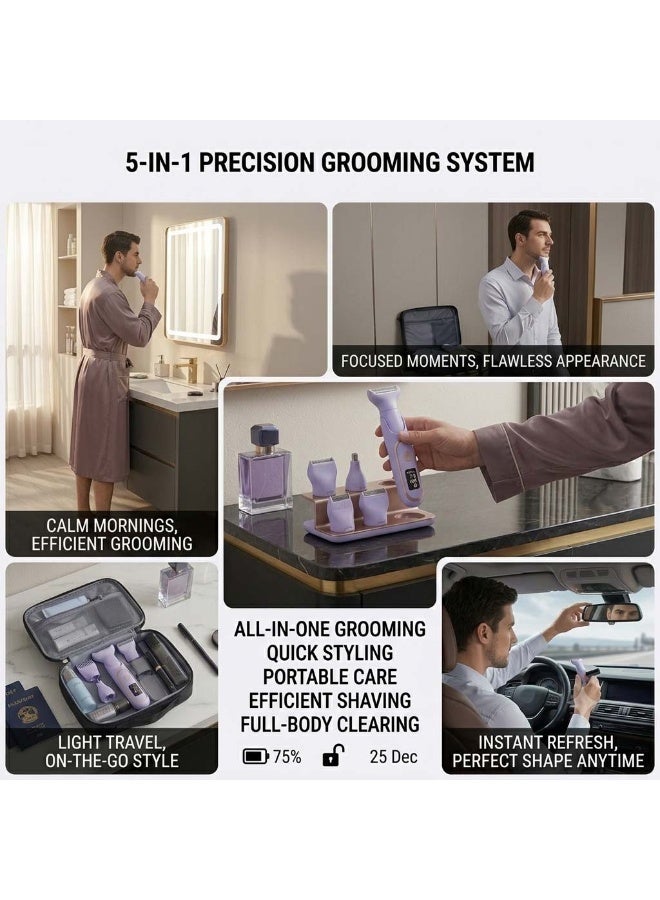AirYoung Multifunctional 5 in 1 Electric Shaver Set Electric with Digital Display Epilator Hair Removal Eyebrow Trimmer for Women Facial Hair Razor - Image 5